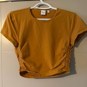 TNA Mustard Ruched Crop Top